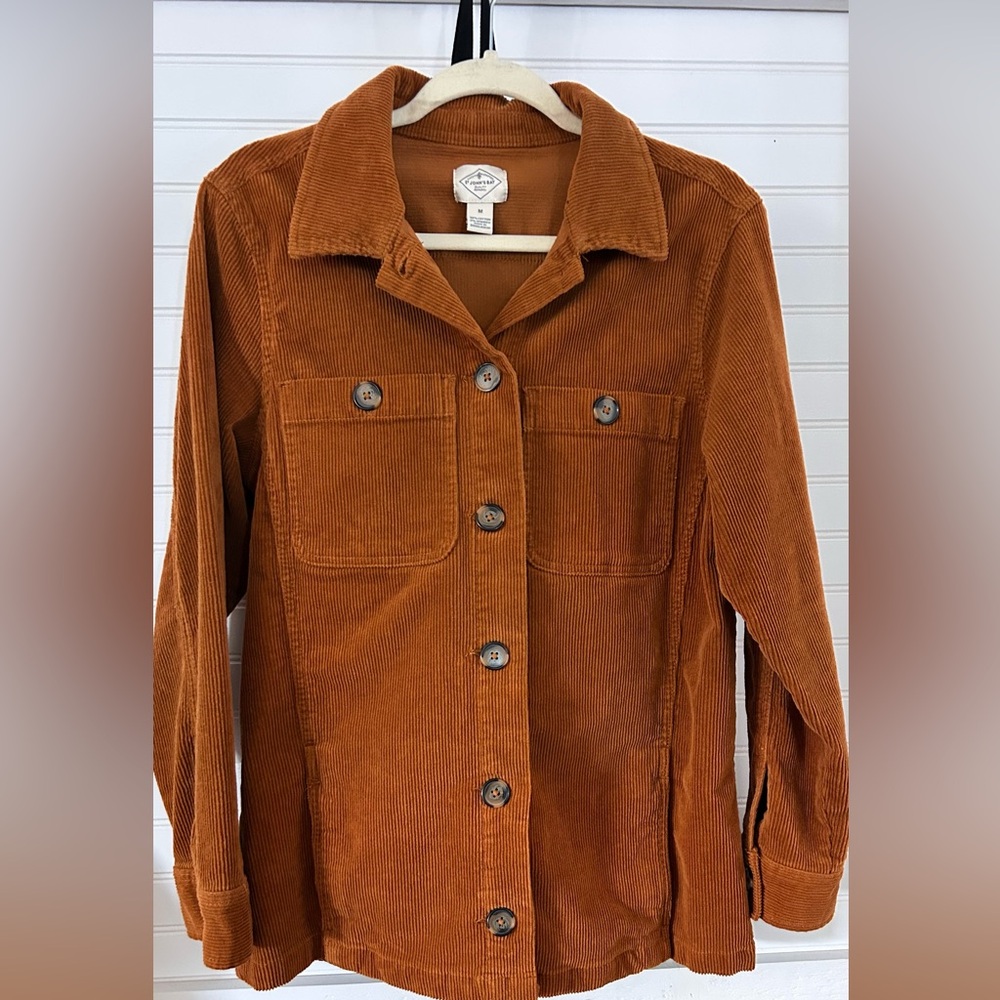 St. John's Bay Women's Corduroy Utility Jacket in Warm Rust